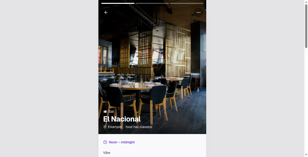 Avessa: Place detail: El Nacional with photos and context