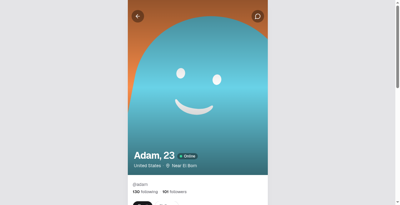 Avessa: Traveler profile with messaging option