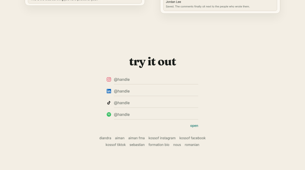 Starling: Try it with any public Instagram, LinkedIn, TikTok, or Spotify handle