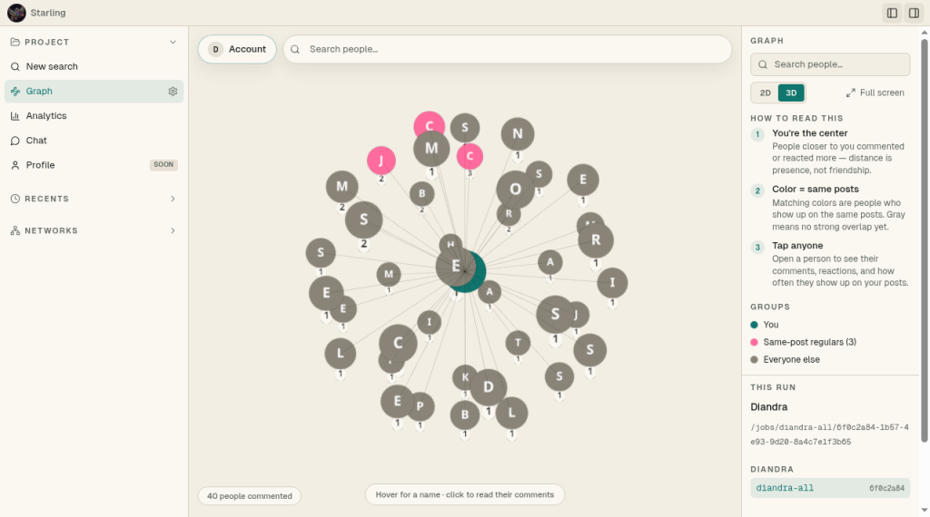 Starling: Demo: who interacts with you, in 2D or 3D, with a 'How to read this' guide